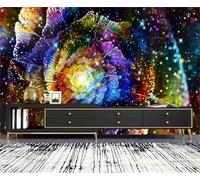 XLMING Fleur D'Étoile Colorée Peinte À La Main Papier Peint 3D Soie De Luxe Intissé Bureau Salle à Manger Canapé Chambre Salon TV Mural Décoratif-200cm×140cm