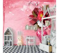 XLMING Fleurs Roses Simples Rouges En Trois Dimensions 3D Papier Peint Premium Texturé Soie Bureau Salle à Manger Salon Chambre Coucher Canapé TV Mur-150cm×105cm