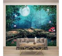 XLMING Forêt Arbres Champignons Papillons Lune 3D Papier Peint Luxe Décoration Manger Adulte Intérieure Salon Canapé Chambre Fond TV Mur-300cm×210cm