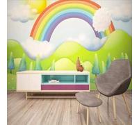 XLMING Fraîcheur Beauté Arc En Ciel Cartoon Forêt Nuages Blancs 3D Papier Peint Texture Soyeuse Intissé Salle à Manger Bureau D'étude Canapé Chambre Salon TV Mur-150cm×105cm