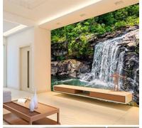 XLMING Fraîcheur Forêt Cascade Paysage Cours D'Eau 3D Papier Peint Luxe Décoration Manger Adulte Intérieure Salon Canapé Chambre Fond TV Mur-200cm×140cm