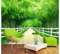 XLMING Fraîcheur Verdure Bambouseraie Sentier Extension Spatiale 3D Papier Peint Premium Texturé Soie Bureau Salle à Manger Salon Chambre Coucher Canapé TV Mur-200cm×140cm