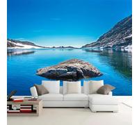 XLMING Frais Beau Ciel Bleu Montagne Ciel Bleu Lac Papier Peint 3D Soie De Luxe Intissé Bureau Salle à Manger Canapé Chambre Salon TV Mural Décoratif-350cm×256cm