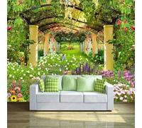 XLMING Frais Beau Forêt Sentier Fleurs Campagne 3D Papier Peint Premium Texturé Soie Bureau Salle à Manger Salon Chambre Coucher Canapé TV Mur-300cm×210cm