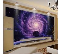 XLMING Frais Beau Rêveur Cosmique Étoiles 3D Papier Peint Texture Soyeuse Intissé Salle à Manger Bureau D'étude Canapé Chambre Salon TV Mur-250cm×170cm