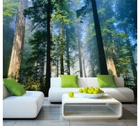 XLMING Frais En En Trois Dimensions Vert Forêt Paysage Papier Peint 3D Soie De Luxe Intissé Bureau Salle à Manger Canapé Chambre Salon TV Mural Décoratif-400cm×280cm