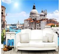 XLMING Frais Esthétique Ciel Bleu Canal Ville D'Eau Architecture 3D Papier Peint Texture Soyeuse Intissé Salle à Manger Bureau D'étude Canapé Chambre Salon TV Mur-200cm×140cm