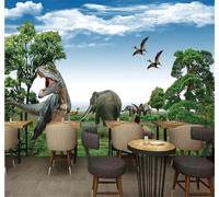 XLMING Frais Esthétique Féérique Prairie Ciel Bleu Dinosaure 3D Papier Peint Texture Soyeuse Intissé Salle à Manger Bureau D'étude Canapé Chambre Salon TV Mur-400cm×280cm