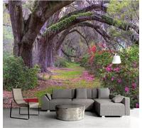 XLMING Frais Esthétique Forêt Grand Arbre Petit Sentier 3D Papier Peint Texture Soyeuse Intissé Salle à Manger Bureau D'étude Canapé Chambre Salon TV Mur-350cm×256cm