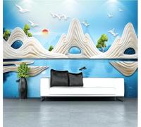 XLMING Frais Esthétique Lignes Relief Paysage Nature 3D Papier Peint Texture Soyeuse Intissé Salle à Manger Bureau D'étude Canapé Chambre Salon TV Mur-300cm×210cm