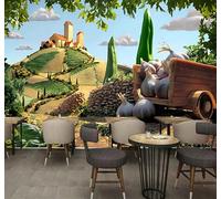 XLMING Frais Légumes Maison Campagne Paysage 3D Papier Peint Luxe Décoration Manger Adulte Intérieure Salon Canapé Chambre Fond TV Mur-350cm×256cm