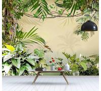 XLMING Frais Minimaliste Tropical Vert Jungle Papier Peint 3D Soie De Luxe Intissé Bureau Salle à Manger Canapé Chambre Salon TV Mural Décoratif-400cm×280cm