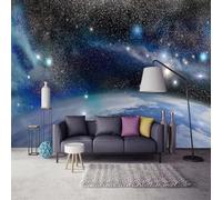 XLMING Fresh Beautiful Cosmic Blue Starry Night Papier Peint 3D Soie De Luxe Intissé Bureau Salle à Manger Canapé Chambre Salon TV Mural Décoratif-200cm×140cm