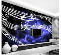 XLMING Fresh Blue Starry Night Music Line Sheet Music Papier Peint 3D Soie De Luxe Intissé Bureau Salle à Manger Canapé Chambre Salon TV Mural Décoratif-150cm×105cm