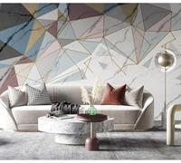 XLMING Fresh Colourful Imitation Marble Geometric Line Papier Peint 3D Soie De Luxe Intissé Bureau Salle à Manger Canapé Chambre Salon TV Mural Décoratif-300cm×210cm