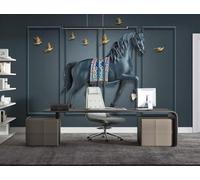 XLMING Géométrie Créative : Cheval Et Oiseau En Vol 3D Papier Peint Luxe Décoration Manger Adulte Intérieure Salon Canapé Chambre Fond TV Mur-200cm×140cm