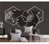 XLMING Géométrie Créative Hexagone Perle Feuille 3D Papier Peint Premium Texturé Soie Bureau Salle à Manger Salon Chambre Coucher Canapé TV Mur-150cm×105cm