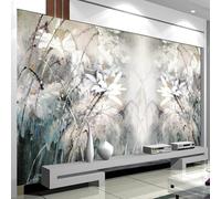 XLMING Graffiti Vintage Peint À La Main Lotus Abstrait 3D Papier Peint Texture Soyeuse Intissé Salle à Manger Bureau D'étude Canapé Chambre Salon TV Mur-430cm×300cm
