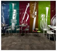 XLMING Grand Instrument De Musique Rock Musique Bar 3D Papier Peint Luxe Décoration Manger Adulte Intérieure Salon Canapé Chambre Fond TV Mur-350cm×256cm
