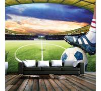 XLMING Grand Sports Football Soccer Stadium Sky 3D Papier Peint Texture Soyeuse Intissé Salle à Manger Bureau D'étude Canapé Chambre Salon TV Mur-300cm×210cm