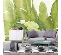XLMING Grandes Feuilles De Plantes Vertes En Trois Dimensions Papier Peint 3D Soie Texturée Haut De Gamme Salon Canapé Chambre À Coucher Salle Manger Murale-400cm×280cm