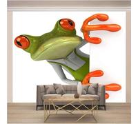 XLMING Grenouille De Dessin Animé Simple En Trois Dimensions 3D Papier Peint Luxe Décoration Manger Adulte Intérieure Salon Canapé Chambre Fond TV Mur-150cm×105cm