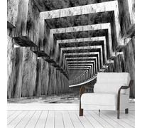 XLMING Gris Architecture Géométrie Extension Espace 3D Papier Peint Luxe Décoration Manger Adulte Intérieure Salon Canapé Chambre Fond TV Mur-400cm×280cm