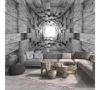 XLMING Gris Architecture Tunnel Espace Extension 3D Papier Peint Luxe Décoration Manger Adulte Intérieure Salon Canapé Chambre Fond TV Mur-300cm×210cm