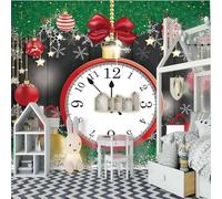 XLMING Horloge Tridimensionnelle Simple Jardinage Boule Suspendue Rouge 3D Papier Peint Luxe Décoration Manger Adulte Intérieure Salon Canapé Chambre Fond TV Mur-400cm×280cm