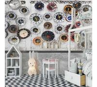 XLMING Horloge Tridimensionnelle Vintage Art Créatif 3D Papier Peint Luxe Décoration Manger Adulte Intérieure Salon Canapé Chambre Fond TV Mur-150cm×105cm