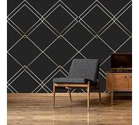 XLMING Idées Simples De Rayures Géométriques Noires Et Blanches Papier Peint 3D Soie Texturée Haut De Gamme Salon Canapé Chambre À Coucher Salle Manger Murale-300cm×210cm