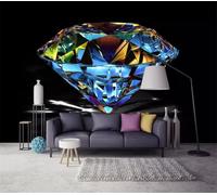 XLMING Individualité Tridimensionnel Beaux Arts Diamants De Couleur Papier Peint 3D Soie Texturée Haut De Gamme Salon Canapé Chambre À Coucher Salle Manger Murale-200cm×140cm