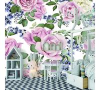 XLMING Jardinage Tridimensionnelle Simple Fleur Rose 3D Papier Peint Luxe Décoration Manger Adulte Intérieure Salon Canapé Chambre Fond TV Mur-300cm×210cm