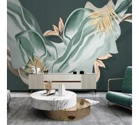 XLMING Jardinage Tropicale De Luxe Légère Feuille Verte Soie 3D Papier Peint Texture Soyeuse Intissé Salle à Manger Bureau D'étude Canapé Chambre Salon TV Mur-150cm×105cm