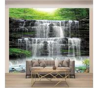 XLMING Lac En Cascade De La Forêt Verte En Stéréo 3D Papier Peint Luxe Décoration Manger Adulte Intérieure Salon Canapé Chambre Fond TV Mur-350cm×256cm