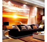 XLMING Lever De Soleil Éthéré Cascade Paysage Fluvial 3D Papier Peint Luxe Décoration Manger Adulte Intérieure Salon Canapé Chambre Fond TV Mur-250cm×170cm
