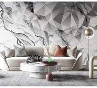 XLMING Ligne Abstraite Géométrique Blanche Vintage Imitation Marbre Papier Peint 3D Soie De Luxe Intissé Bureau Salle à Manger Canapé Chambre Salon TV Mural Décoratif-200cm×140cm