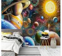 XLMING Magnifique Ciel Étoilé Tridimensionnel Et Coloré Planète 3D Papier Peint Premium Texturé Soie Bureau Salle à Manger Salon Chambre Coucher Canapé TV Mur-200cm×140cm