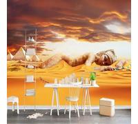 XLMING Magnifique Coucher De Soleil Simple Sur Un Animal Du Désert Le Chameau 3D Papier Peint Texture Soyeuse Intissé Salle à Manger Bureau D'étude Canapé Chambre Salon TV Mur-350cm×256cm