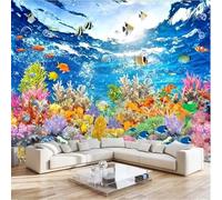XLMING Magnifique Monde Sous Marin Frais Coloré Coraux Poissons 3D Papier Peint Texture Soyeuse Intissé Salle à Manger Bureau D'étude Canapé Chambre Salon TV Mur-430cm×300cm