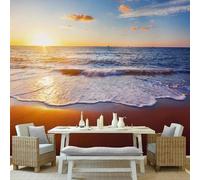 XLMING Magnifique Paysage Tridimensionnel Coucher De Soleil Plage 3D Papier Peint Texture Soyeuse Intissé Salle à Manger Bureau D'étude Canapé Chambre Salon TV Mur-350cm×256cm