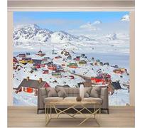 XLMING Maisons De Montagne Blanches Stéréoscopiques Et Enneigées 3D Papier Peint Luxe Décoration Manger Adulte Intérieure Salon Canapé Chambre Fond TV Mur-150cm×105cm