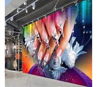 XLMING Manucure Ongles Diamants Colorés Beauté Soins Des Mains 3D Papier Peint Premium Texturé Soie Bureau Salle à Manger Salon Chambre Coucher Canapé TV Mur-150cm×105cm