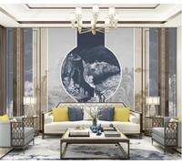 XLMING Marbre Encre Jardinage Paysage Géométrique Abstrait Papier Peint 3D Soie De Luxe Intissé Bureau Salle à Manger Canapé Chambre Salon TV Mural Décoratif-300cm×210cm