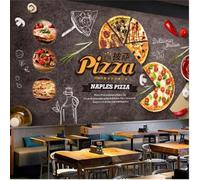 XLMING Minimalisme Rétro Nourriture Créative Pizza 3D Papier Peint Luxe Décoration Manger Adulte Intérieure Salon Canapé Chambre Fond TV Mur-150cm×105cm