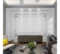 XLMING Minimaliste Blanc Plâtre Sculpture Art 3D Papier Peint Luxe Décoration Manger Adulte Intérieure Salon Canapé Chambre Fond TV Mur-250cm×170cm