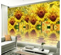 XLMING Minimaliste Chaleureux Jaune Tournesol Dessin À La Main 3D Papier Peint Texture Soyeuse Intissé Salle à Manger Bureau D'étude Canapé Chambre Salon TV Mur-300cm×210cm