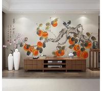 XLMING Minimaliste Dessin À La Main Sobre Arbres Petits Oiseaux 3D Papier Peint Luxe Décoration Manger Adulte Intérieure Salon Canapé Chambre Fond TV Mur-300cm×210cm