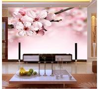 XLMING Minimaliste En Relief Esthétique Rose Fleur De Pêcher Papier Peint 3D Soie De Luxe Intissé Bureau Salle à Manger Canapé Chambre Salon TV Mural Décoratif-300cm×210cm