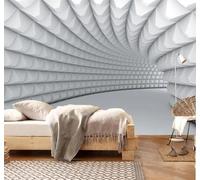 XLMING Minimaliste En Relief Géométrique Blanc Extension De L'Espace 3D Papier Peint Texture Soyeuse Intissé Salle à Manger Bureau D'étude Canapé Chambre Salon TV Mur-250cm×170cm